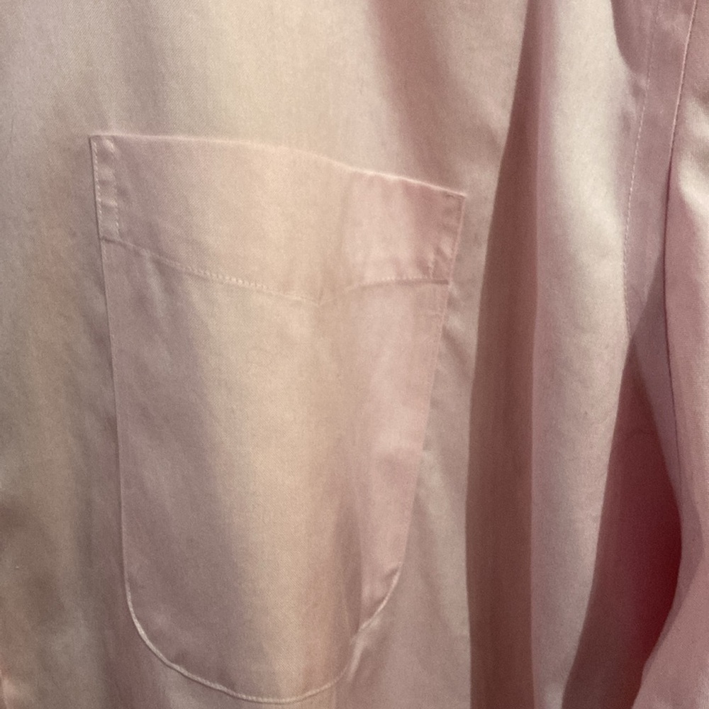 Men’s Land’s End Long Sleeve Button Down Shirt, Pink, Sz 19-38 Big/Tall - Picture 5 of 8
